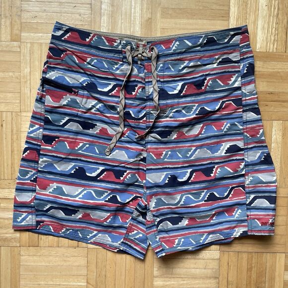 Patagonia Other - Patagonia Board Shorts Wavefarer Mens 32 Blue Camping Gorpcore Geometric Aztec